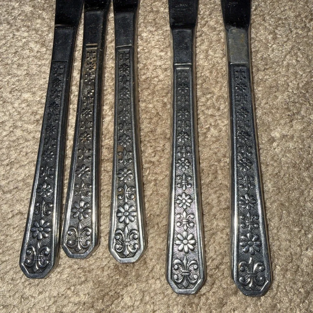 Vintage 70's Interpur FLORENZ Stainless 5 Knives Mid Century Modern